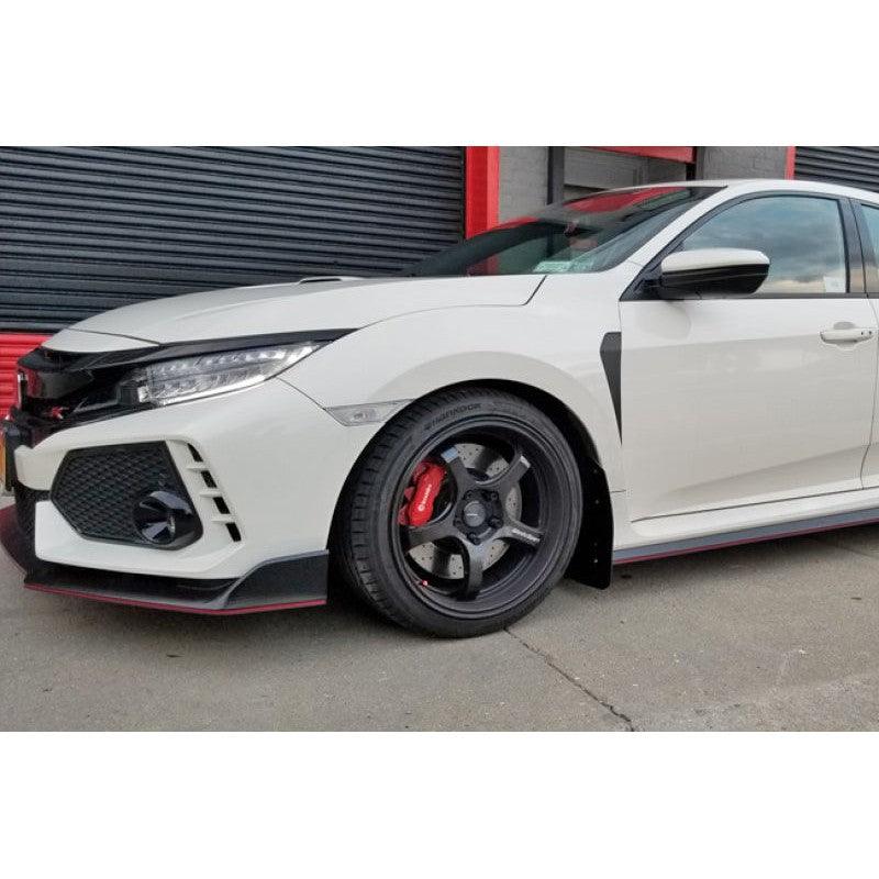 Rally Armor 17-21 Honda Civic Type R Black UR Mud Flap w/ White Logo - Saikospeed