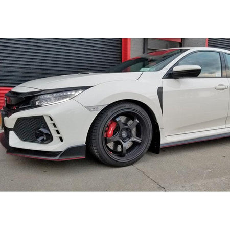 Rally Armor 17-21 Honda Civic Type R Red UR Mud Flap w/ White Logo - Saikospeed