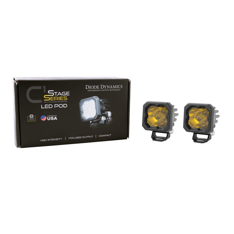 Diode Dynamics Stage Series C1 LED Pod Sport - Yellow Wide Standard ABL (Pair)