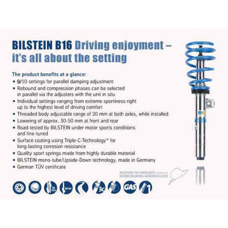 Bilstein B16 (PSS10) Subaru WRX STi Base/Limited H4 2.5L Front & Rear Performance Suspension System - Saikospeed