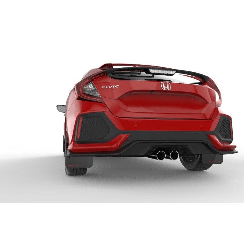 Rally Armor 17-19 Honda Civic Sport & Touring (Hatch) Black UR Mud Flap w/ Red Logo - Saikospeed