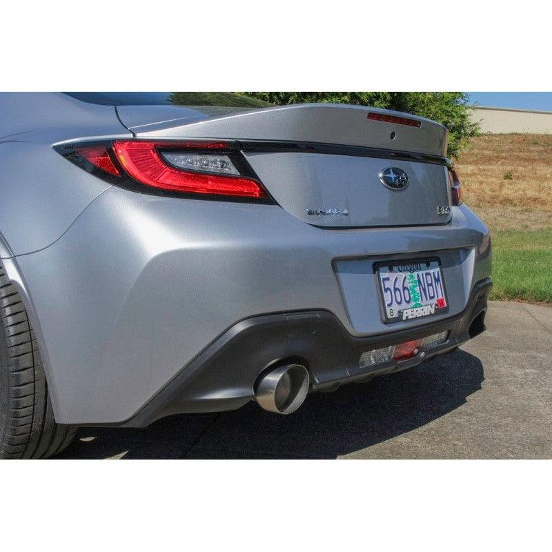 Perrin 2022 BRZ/GR86 Axle Back Exhaust SS (Single Side Exit w/Helmholtz Chamber) - Saikospeed