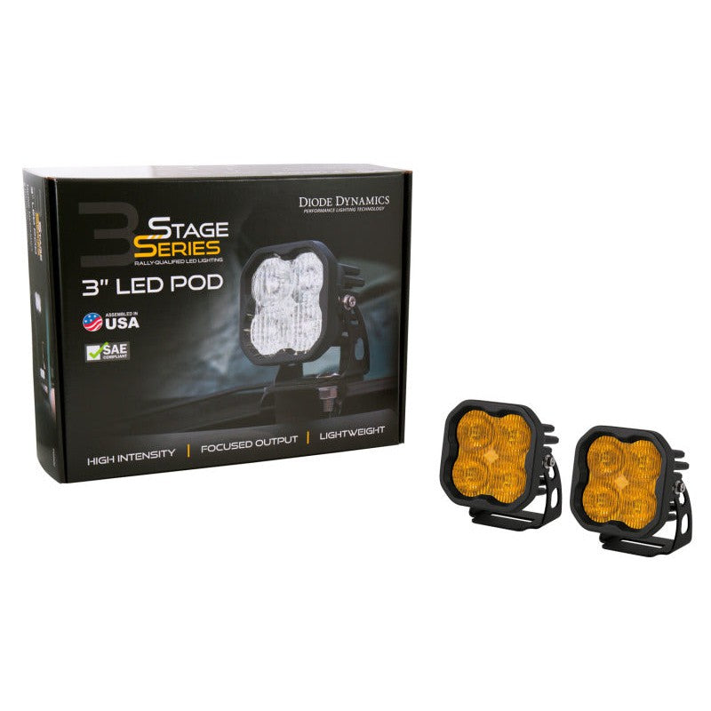 Diode Dynamics SS3 Max ABL - Yellow SAE Fog Standard (Pair)
