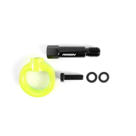 Perrin 2020 Toyota Supra Tow Hook Kit (Front) - Neon Yellow - Saikospeed