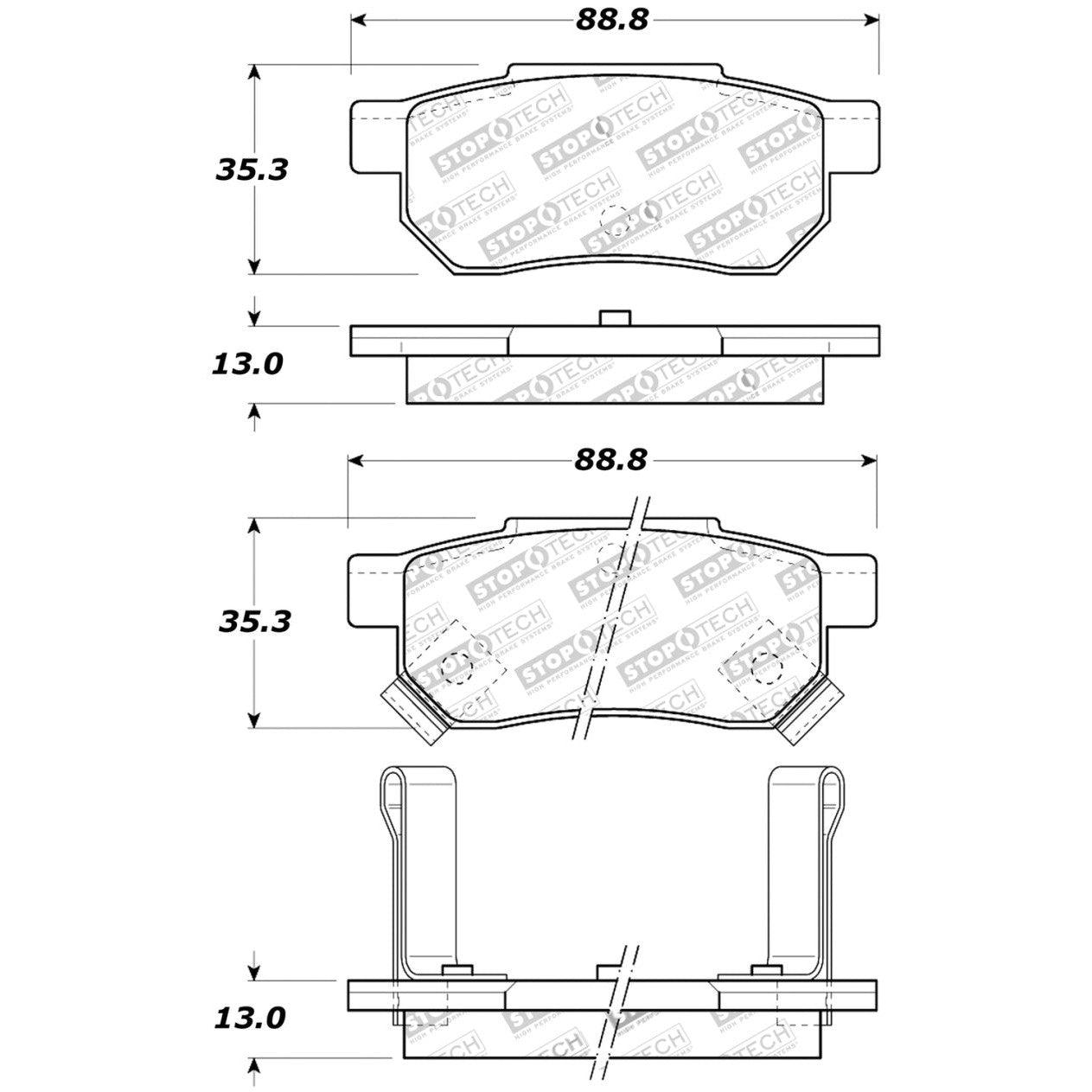 StopTech Performance 90-01 Integra (exc. Type R)/90-93 Civic EX Coupe w rear disc & abs/99-00 Civic - Saikospeed