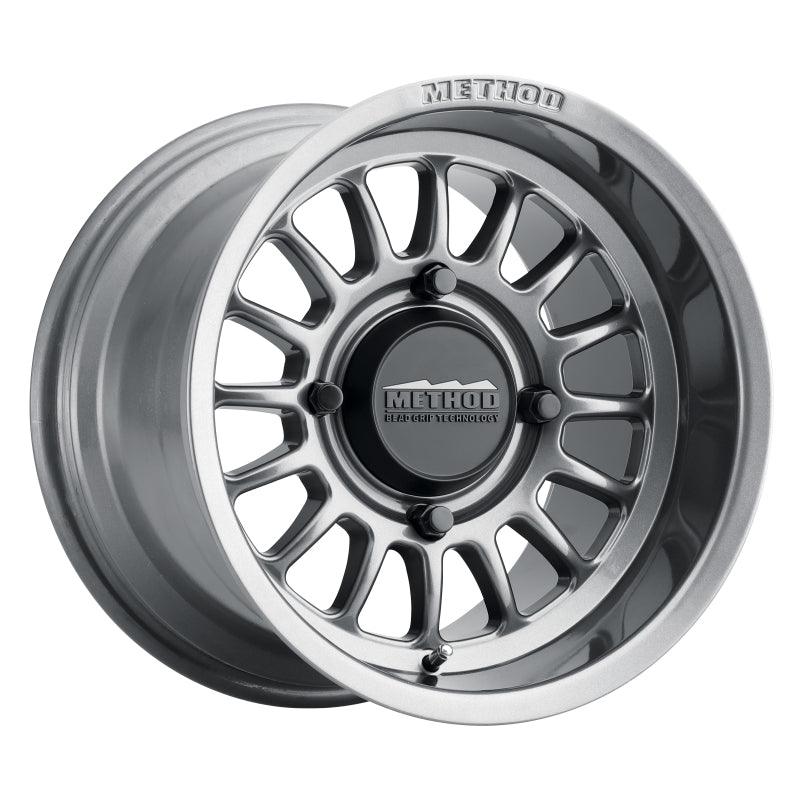 Method MR411 Bead Grip 15x7 / 5+2/38mm Offset / 4x156 / 132mm CB Gloss Titanium Wheel - Saikospeed