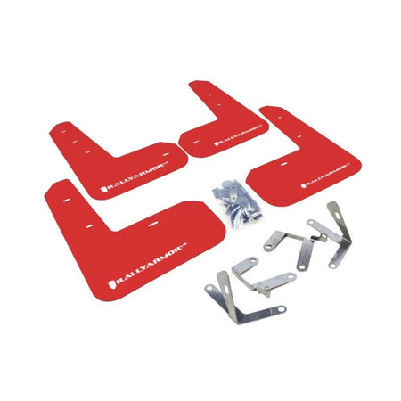 Rally Armor 13-17 Subaru BRZ / Scion FR-S Red UR Mud Flap w/ White Logo - Saikospeed