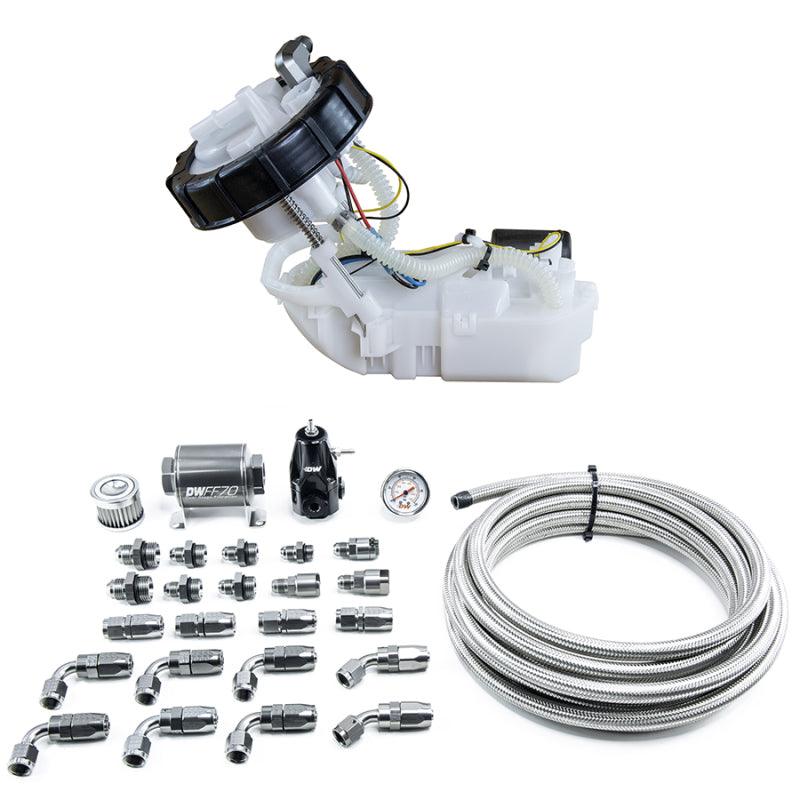 DeatschWerks 01-05 Honda Civic/02-06 Acura RSX DW400 Pump Module & Return Kit w/CPE Fuel Lines - Saikospeed