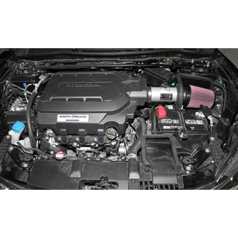 K&N 13-14 Honda Accord 3.5L V6 69 Series Typhoon Air Intake System - Silver Cold Air Intake Kit - Saikospeed