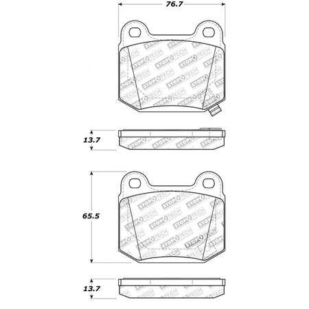 StopTech Street Touring ST-22 2-Piston Rear Caliper Brake Pads - Saikospeed