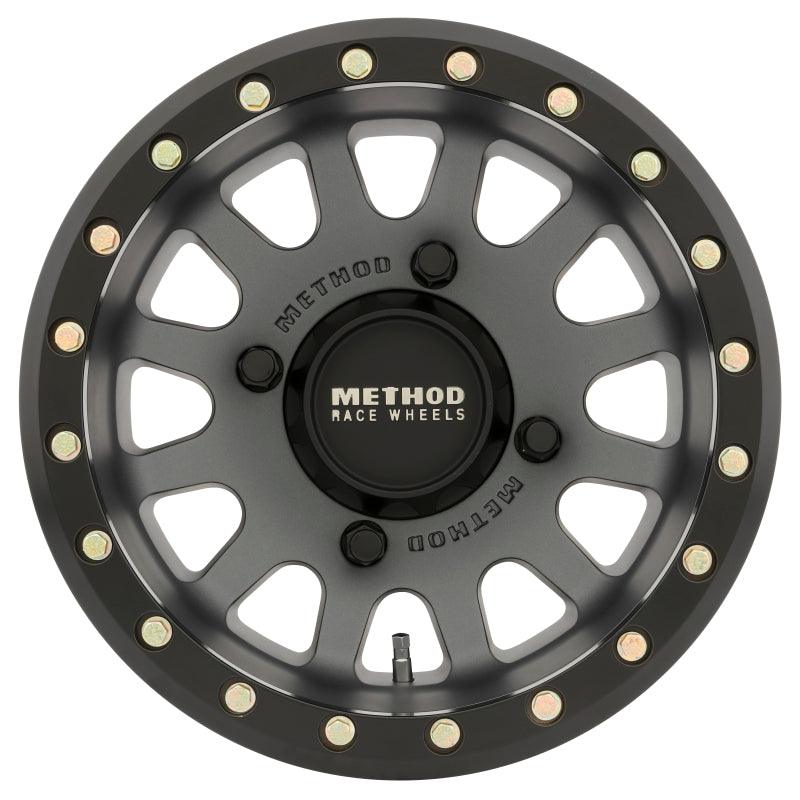 Method MR401 UTV Beadlock 15x7 / 4+3/13mm Offset / 4x156 / 132mm CB Titanium Wheel- Matte Black Ring - Saikospeed