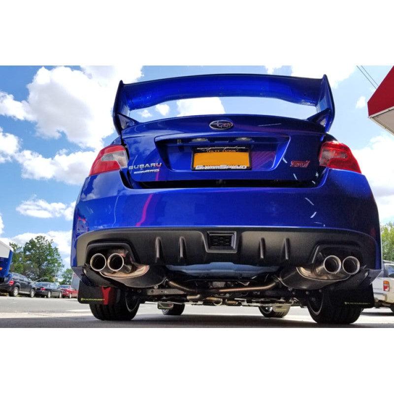 Rally Armor 15-21 Subaru WRX/STI (Sedan ONLY) Black UR Mud Flap w/ Green Logo - Saikospeed