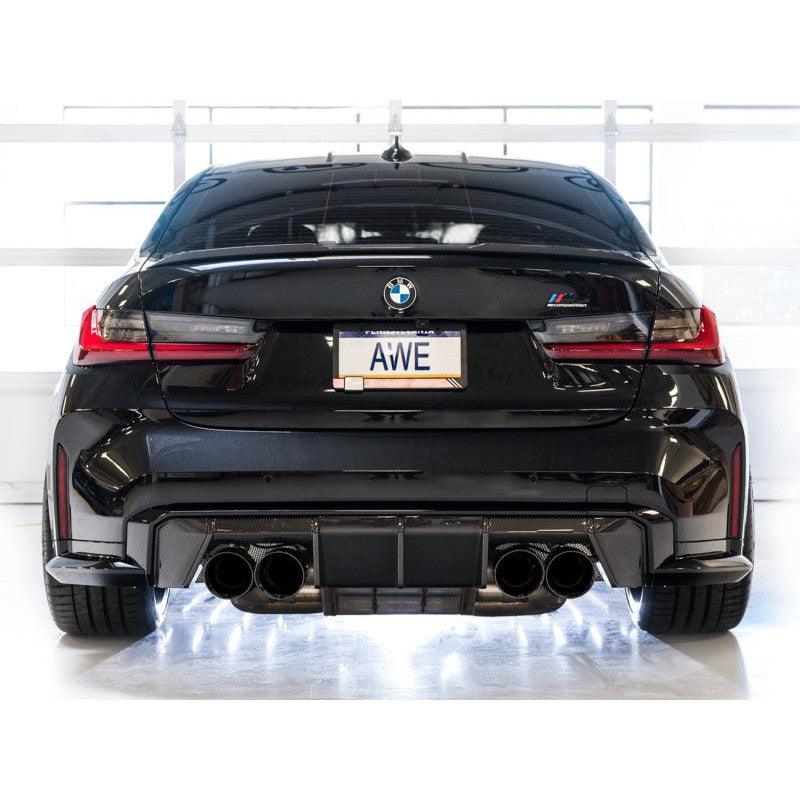 AWE SwitchPath Catback Exhaust for BMW G8X M3/M4 - Diamond Black Tips - Saikospeed