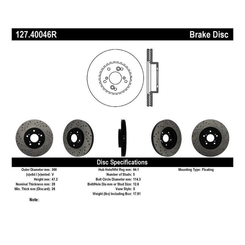 StopTech Nissan 370Z / 01-03 Acura CL / 06 EL / 04-09 TSX / 03-07 Honda Accord Coupe M/T / 05-08 Se - Saikospeed