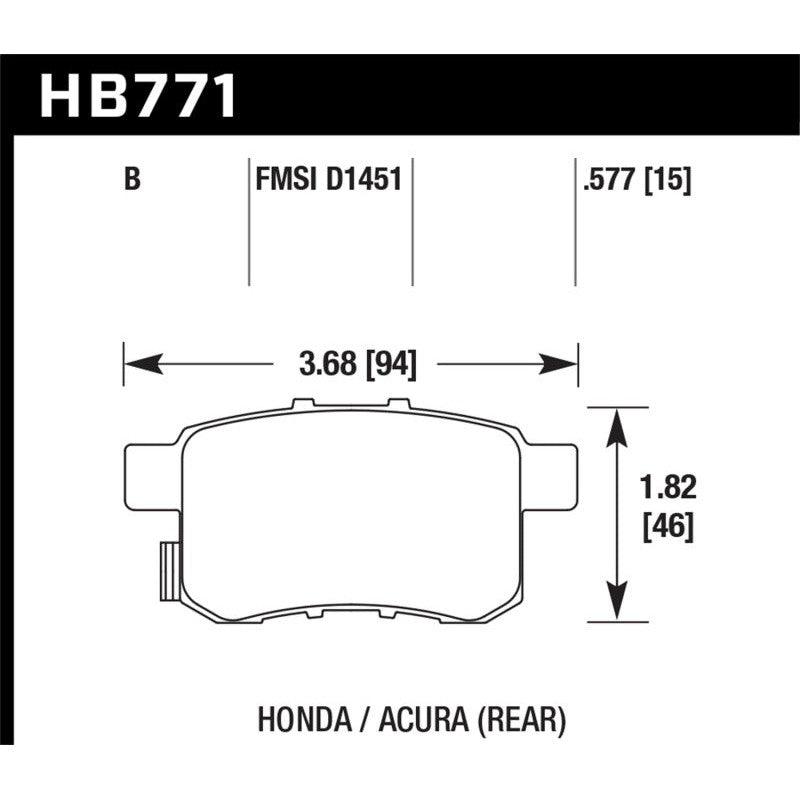 Hawk 08-16 Honda Accord High Performance Street 5.0 Rear Brake Pads - Saikospeed