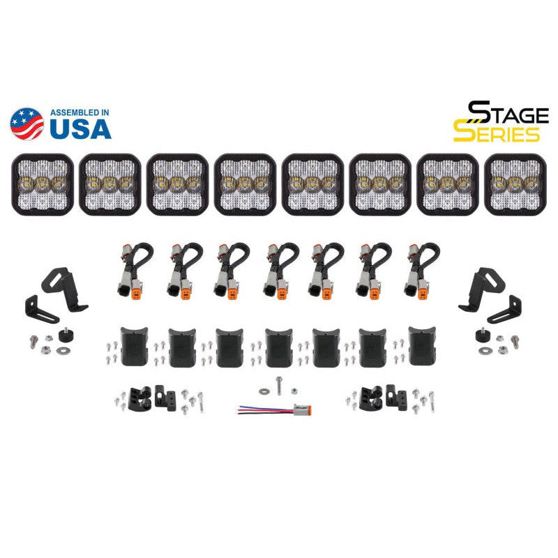 Diode Dynamics SS5 Sport Universal CrossLink 8-Pod Lightbar - White Combo