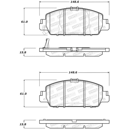 StopTech Sport Performance 13-17 Honda Accord Front Brake Pads - Saikospeed