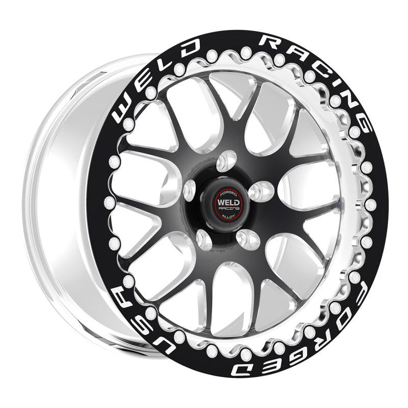 Weld S77 17x10 / 5x120mm BP / 7.2in. BS Black Wheel (High Pad) - Black Single Beadlock MT - Saikospeed