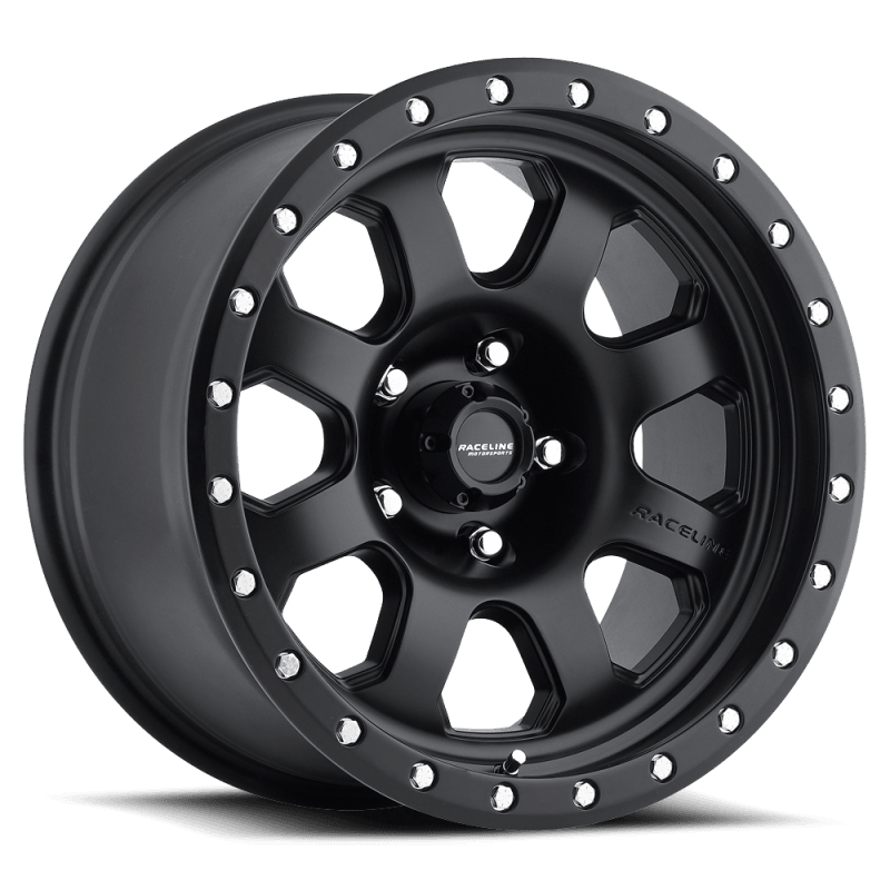 Raceline 929B Avenger 17x9in / 5x127 BP / -12mm Offset / 83.82mm Bore - Satin Black Wheel - Saikospeed