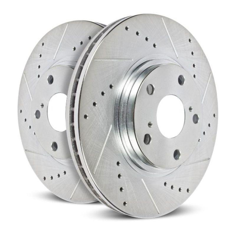 Power Stop 15-19 Subaru WRX Rear Evolution Drilled & Slotted Rotors - Pair - Saikospeed