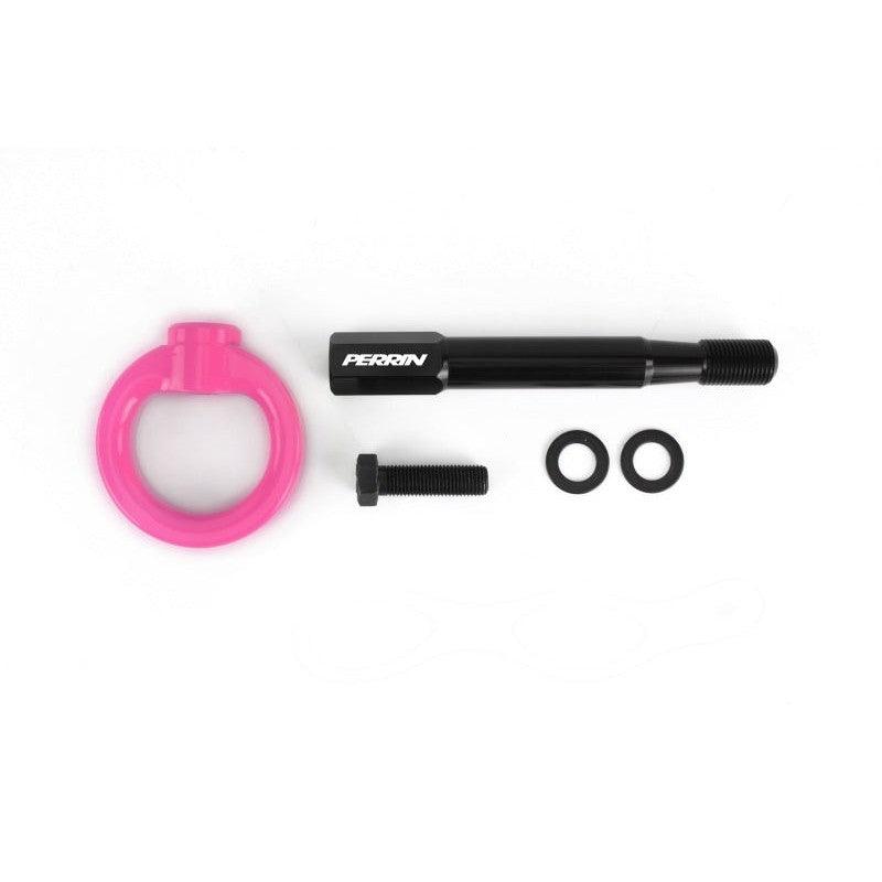 Perrin 2022 Subaru WRX / 18-21 Crosstrek Tow Hook Kit (Rear) - Hyper Pink - Saikospeed