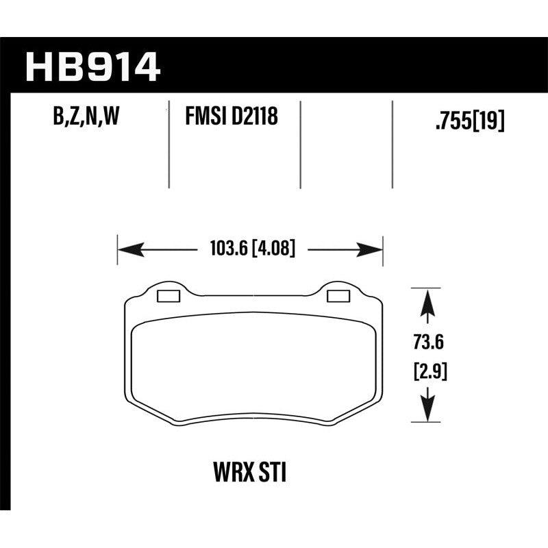 Hawk 2018 Subaru WRX STI HPS 5.0 Rear Brake Pads - Saikospeed