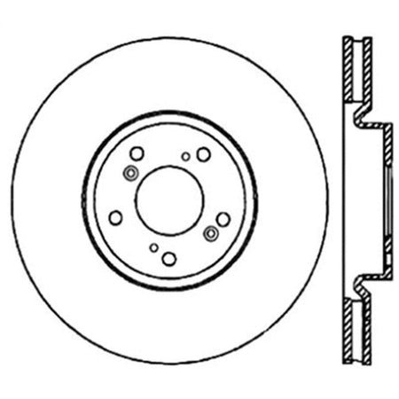 StopTech 04-08 Acura TL (Brembo Caliber) SportStop Slotted &amp; Drilled Left Front Rotor - Saikospeed