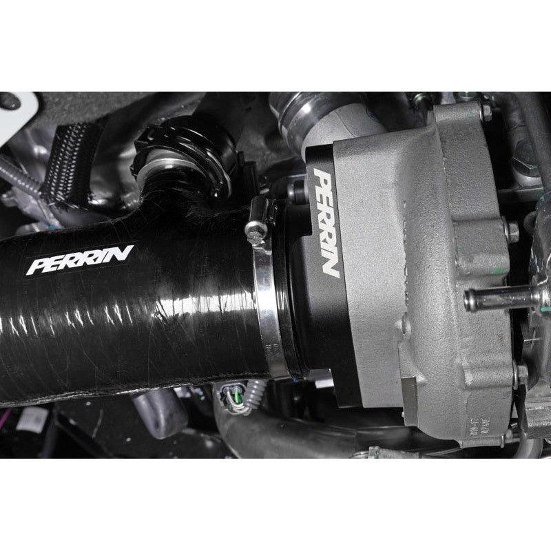 Perrin 2022+ Subaru WRX Black 3in Turbo Inlet Hose w/ Nozzle (Short) - Saikospeed