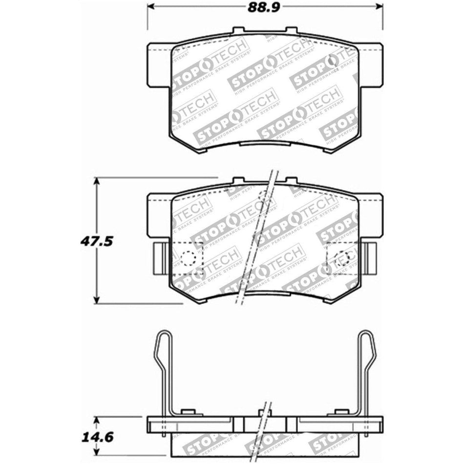 StopTech Performance 00-09 Honda S2000 / 92-07 Accord / 04-10 Acura TSX / 02-06 RSX Rear Brake Pads - Saikospeed