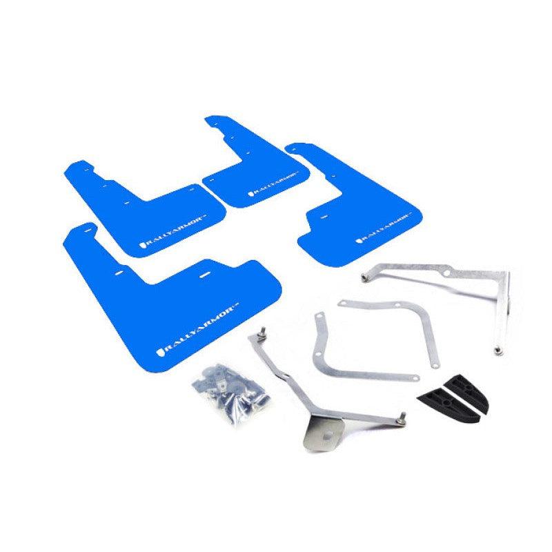 Rally Armor 15-21 Subaru WRX/STI (Sedan ONLY) Blue UR Mud Flap w/ White Logo - Saikospeed