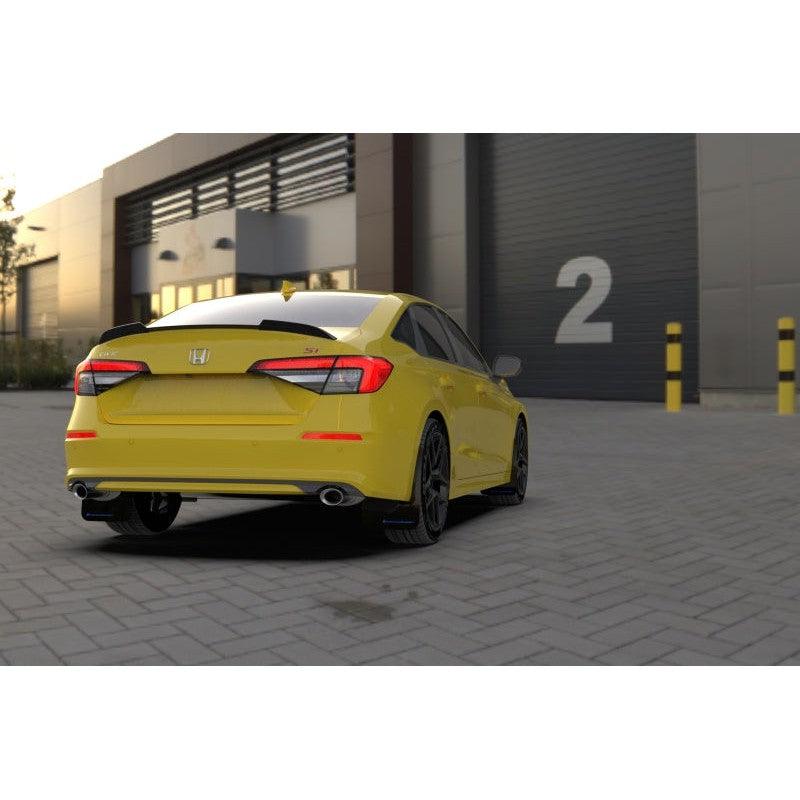 Rally Armor 2022 Honda Civic (Incl. Si/Sport/Touring) Black UR Mud Flap w/ Blue Logo - Saikospeed