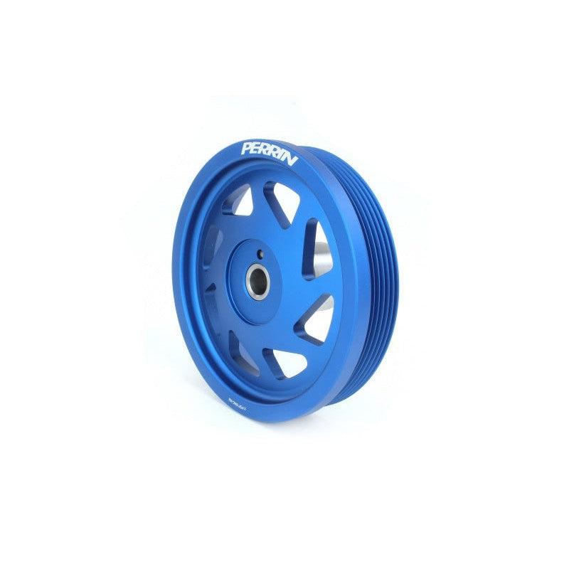 Perrin 2022 BRZ/86 / 19-22 Subaru WRX Lightweight Crank Pulley (FA/FB Eng w/Small Hub) - Blue - Saikospeed