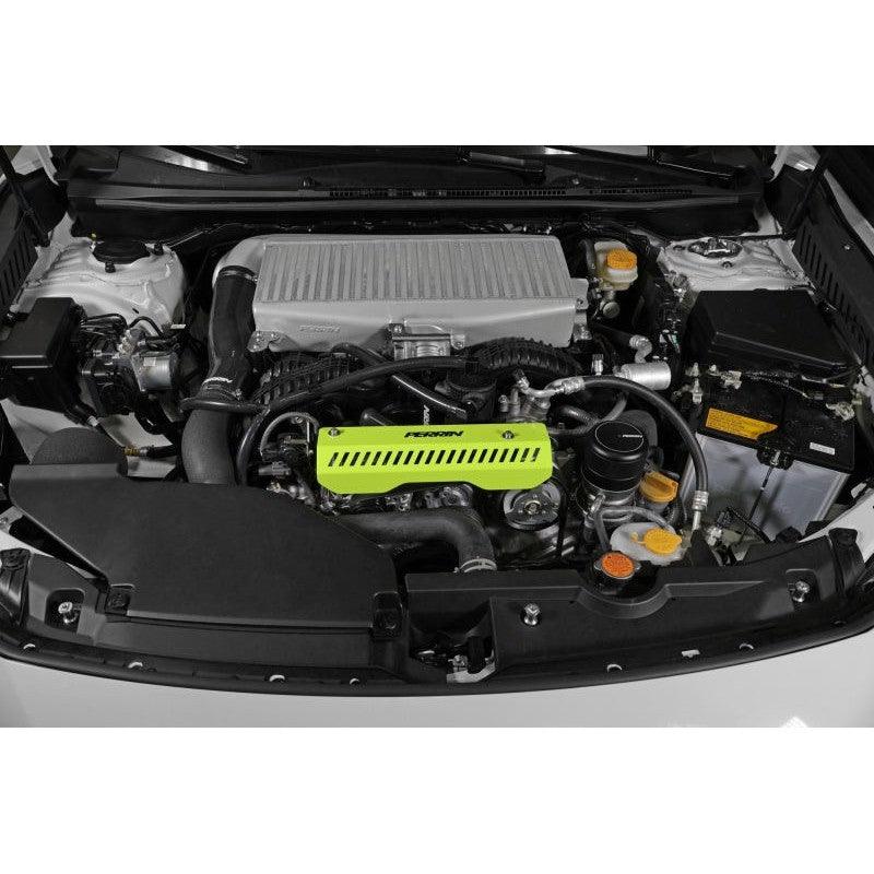 Perrin 22-23 Subaru WRX Pulley Cover (Short Version - Works w/AOS System) - Neon Yellow - Saikospeed