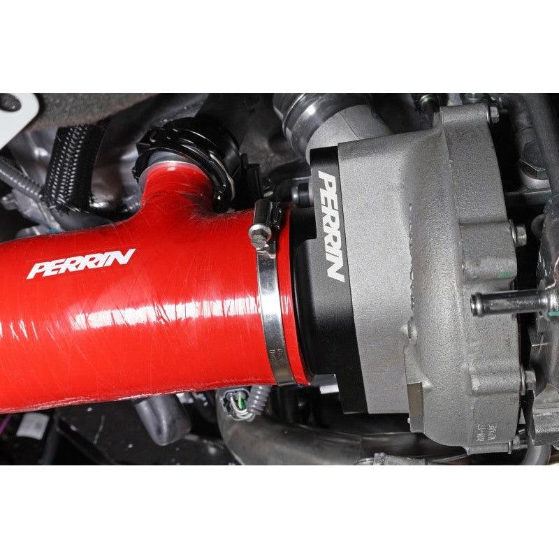 Perrin 2022+ Subaru WRX Red 3in Turbo Inlet Hose w/ Nozzle (Short) - Saikospeed