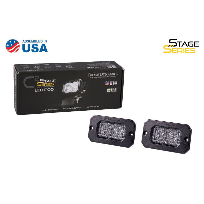 Diode Dynamics Stage Series 2 In LED Pod Pro - White Flood Flush RBL (Pair)