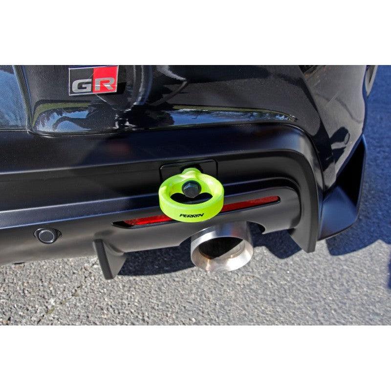 Perrin 2020 Toyota Supra Tow Hook Kit (Rear) - Neon Yellow - Saikospeed