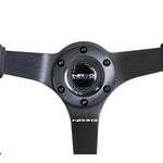 NRG Reinforced Steering Wheel (350mm / 3in. Deep) Bk Leather w/Bk BBall Stitch (Odi Bakchis Edition)