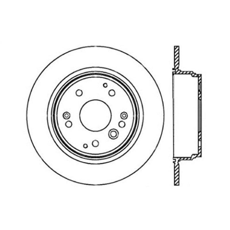 StopTech 04-08 Acura TL / 03-09 honda Element Slotted & Drilled Right Rear Rotor - Saikospeed