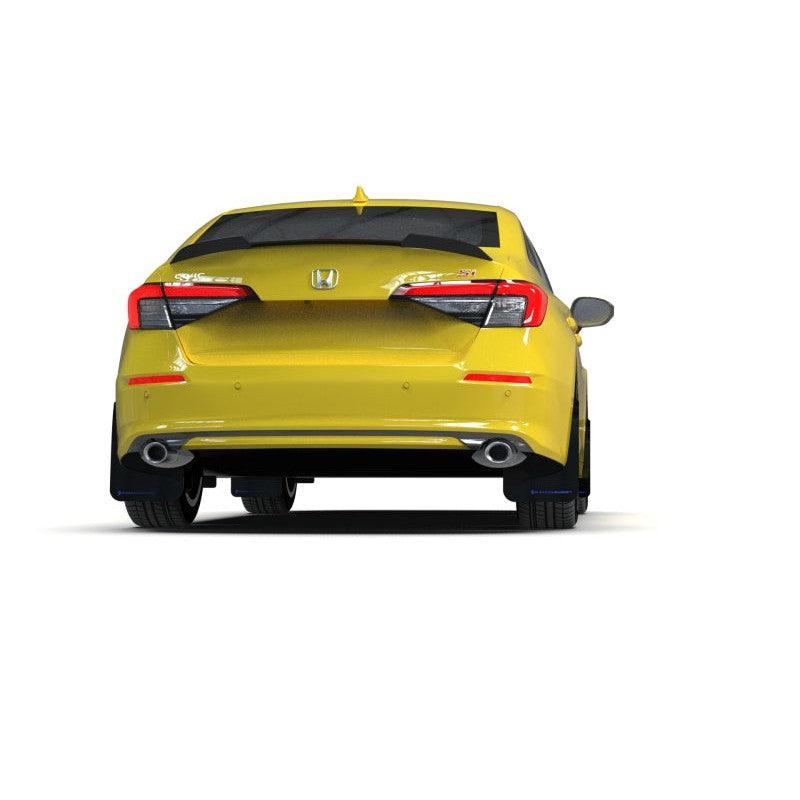 Rally Armor 2022 Honda Civic (Incl. Si/Sport/Touring) Black UR Mud Flap w/ Blue Logo - Saikospeed