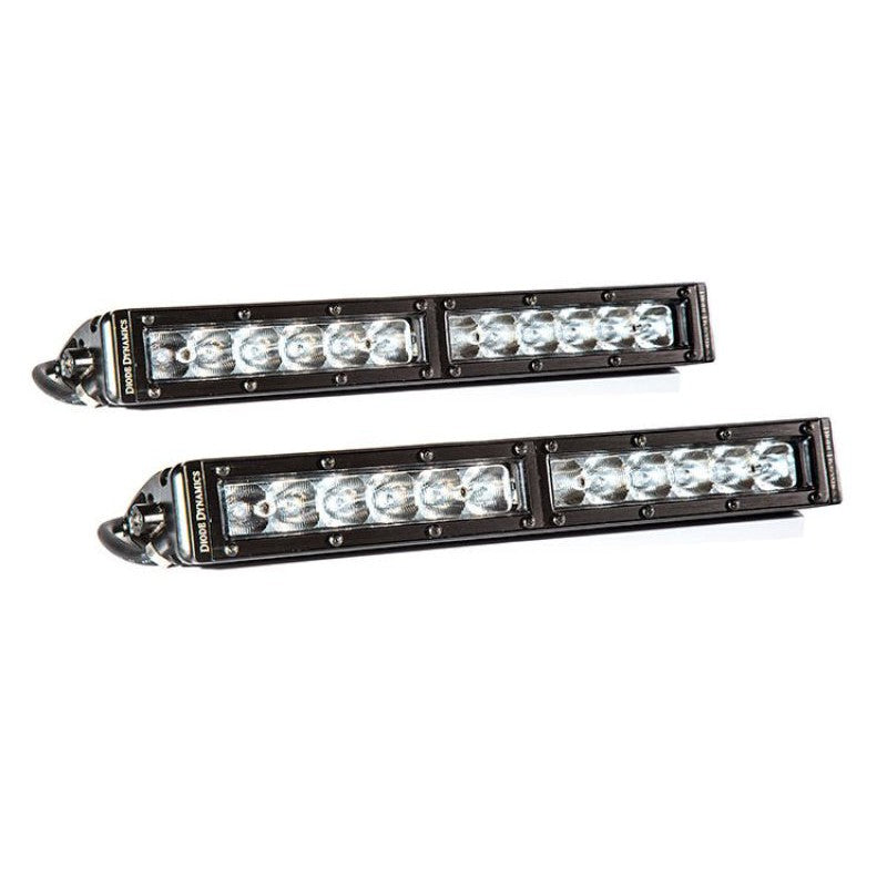 Diode Dynamics 12 In LED Light Bar Single Row Straight Clear Driving (Pair) Stage Series
