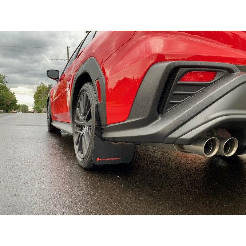 Rally Armor 2022 Subaru WRX Black UR Mud Flap w/ Red Logo - Saikospeed