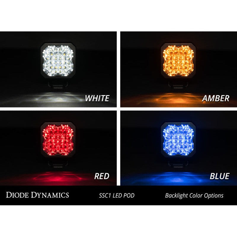 Diode Dynamics Stage Series C1 LED Pod Pro - White Flood Standard RBL (Pair)