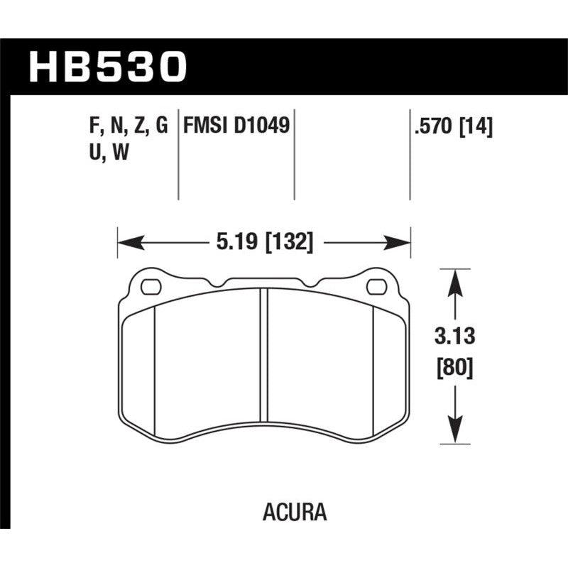 Hawk 07-08 Acura TL 3.5L / 04-08 TL 3.2L Type S HPS Street Front Brake Pads - Saikospeed