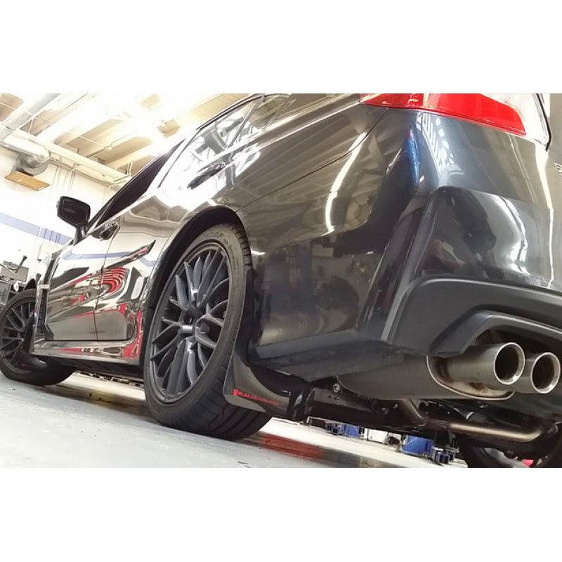 Rally Armor 15-21 Subaru WRX/STI (Sedan ONLY) Black UR Mud Flap w/ Grey Logo - Saikospeed