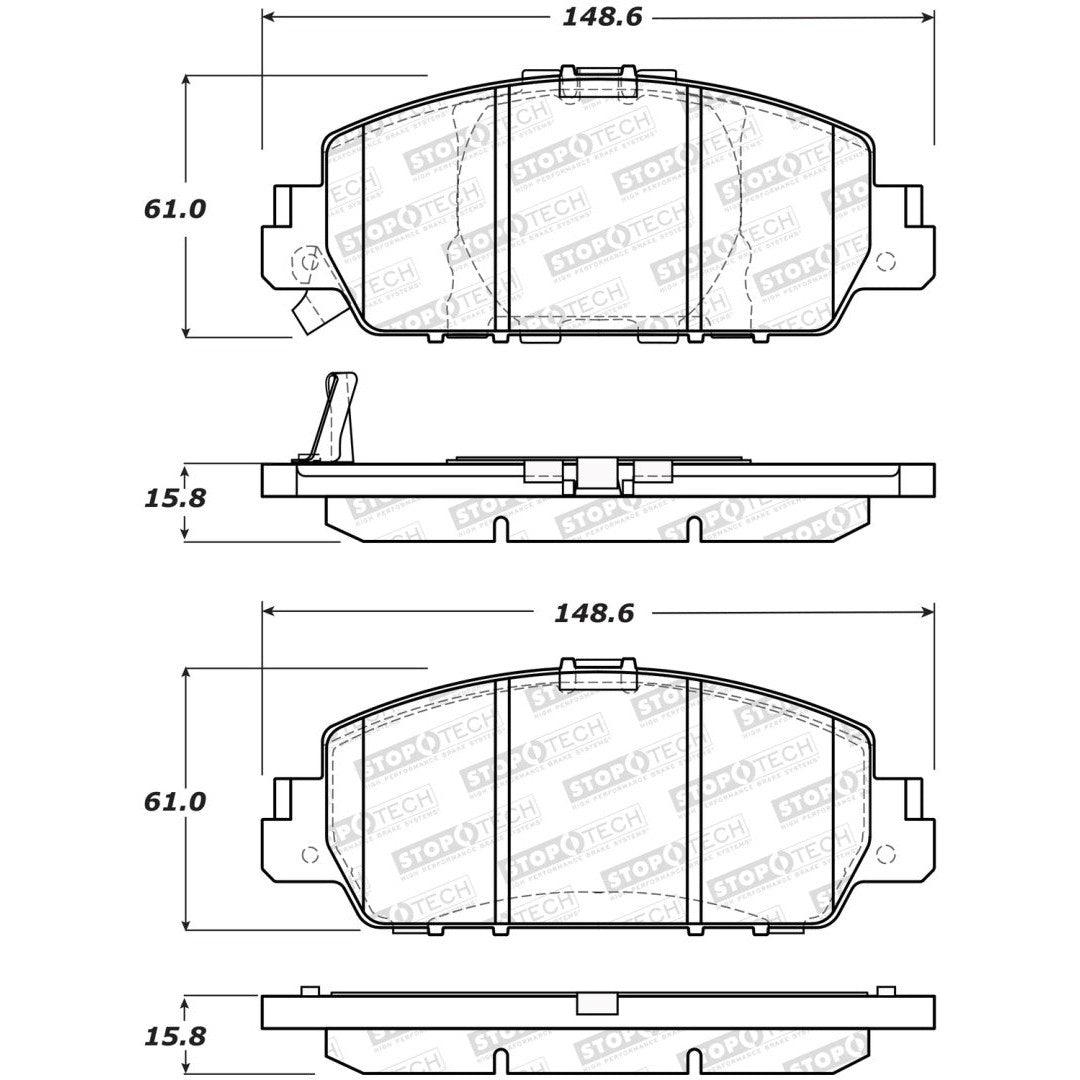 StopTech Street Performance 13-15 Honda Accord EX/EXL Front Brake Pads - Saikospeed