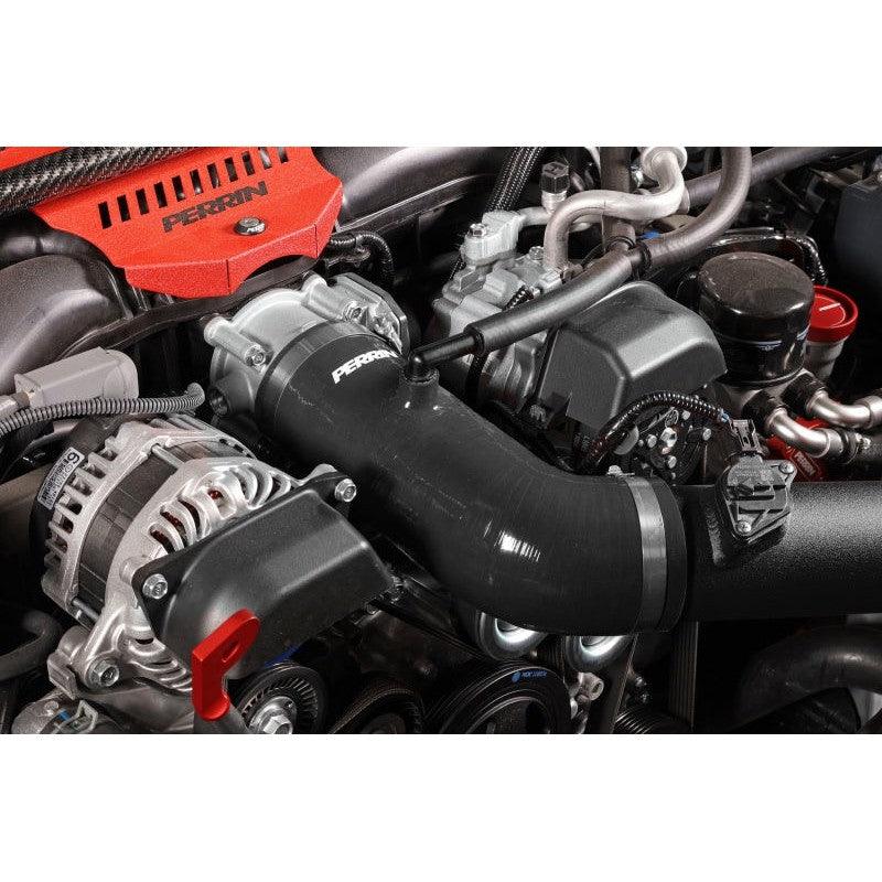 Perrin 22-23 Subaru BRZ/Toyota GR86 Silicone Inlet Hose (3in. ID / SS Wire) - Black - Saikospeed