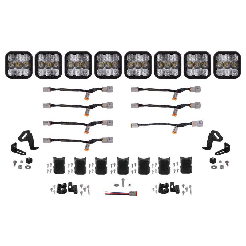 Diode Dynamics SS5 Pro Universal CrossLink 8-Pod Lightbar - White Combo