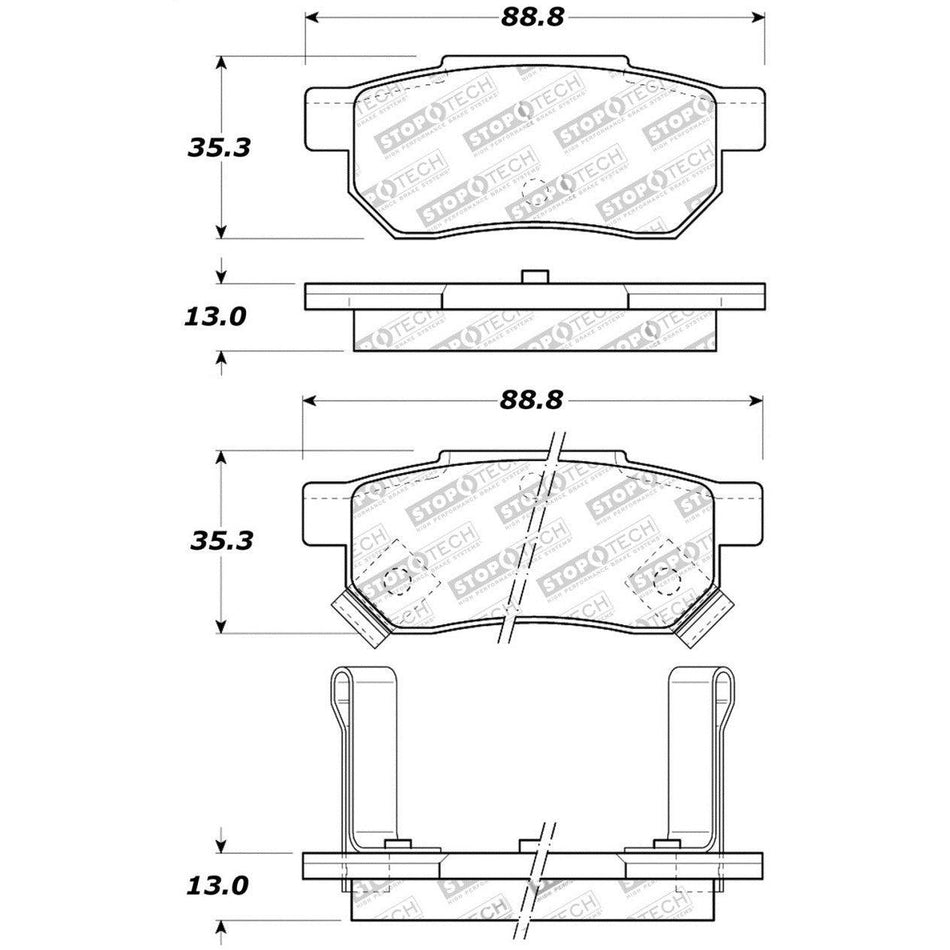 StopTech Performance 90-01 Integra (exc. Type R)/90-93 Civic EX Coupe w rear disc & abs/99-00 Civic - Saikospeed