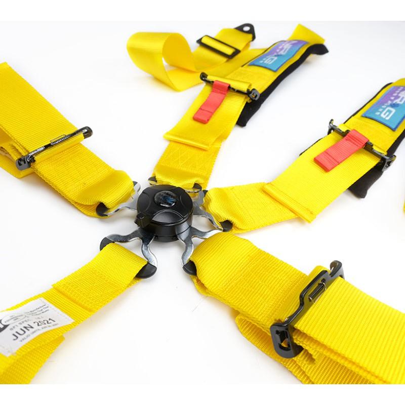 NRG 5PT 3in. Seat Belt Harness / Cam Lock - Yellow - Saikospeed