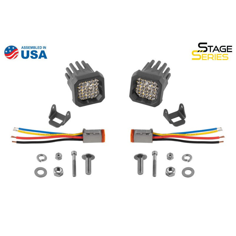 Diode Dynamics Stage Series C1R - White Flood Standard LED Pod (Pair)